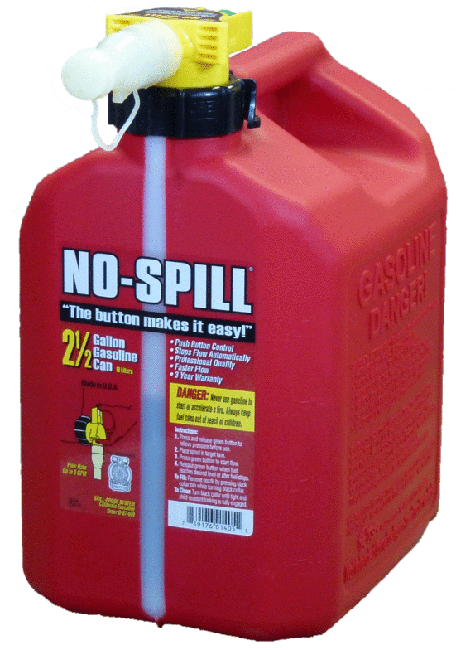 No-spill Gas Can 2.5 Gallon