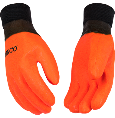 Kinco - Lined Hi-vis Orange Sandy Finish Pvc With Knit Wrist [4170]