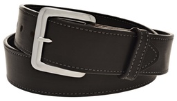White Gate Black Leather Belt W/stitching 1 1/2" (#2617)